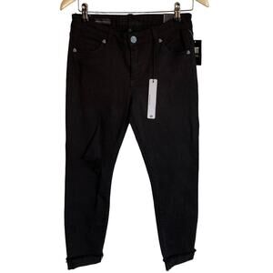 Kut from the Kloth Black Asher Ankle Straight Leg Distressed Jeans NWT